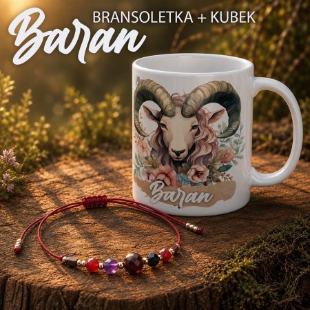 bransoletka i kubek znak zodiaku baran