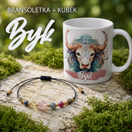 bransoletka i kubek znak zodiaku byk