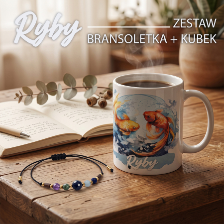 bransoletka i kubek znak zodiaku ryby