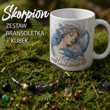 bransoletka i kubek znak zodiaku skorpion