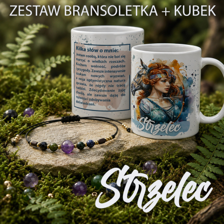 bransoletka i kubek znak zodiaku strzelec