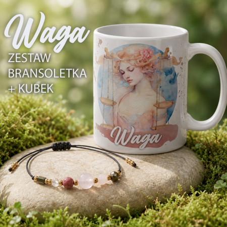 bransoletka i kubek znak zodiaku WAGA