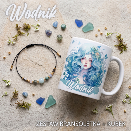 bransoletka i kubek znak zodiaku wodnik