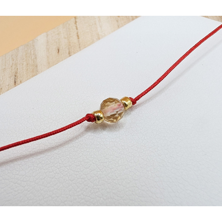 czerwona bransoletka z cytrynem