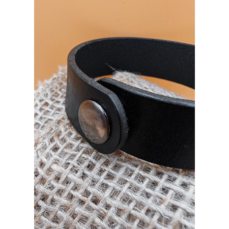 czarna bransoletka skórzana