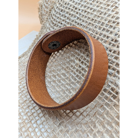 bransoletka skórzana koniakowa