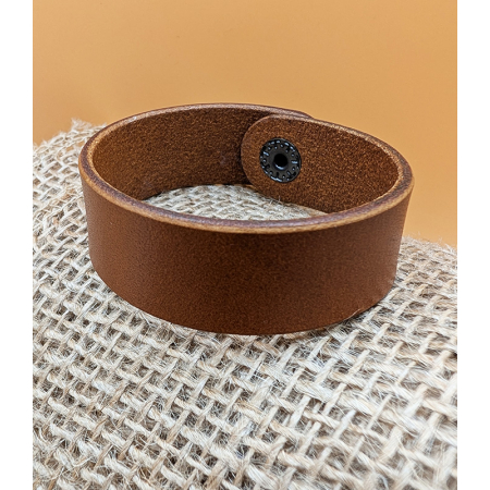 bransoletka skórzana koniakowa