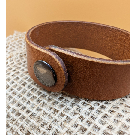 bransoletka skórzana koniakowa