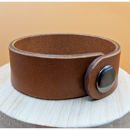 bransoletka skórzana koniakowa